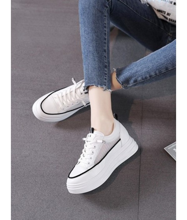 Chunky Sole Mesh Casual Skate Shoes