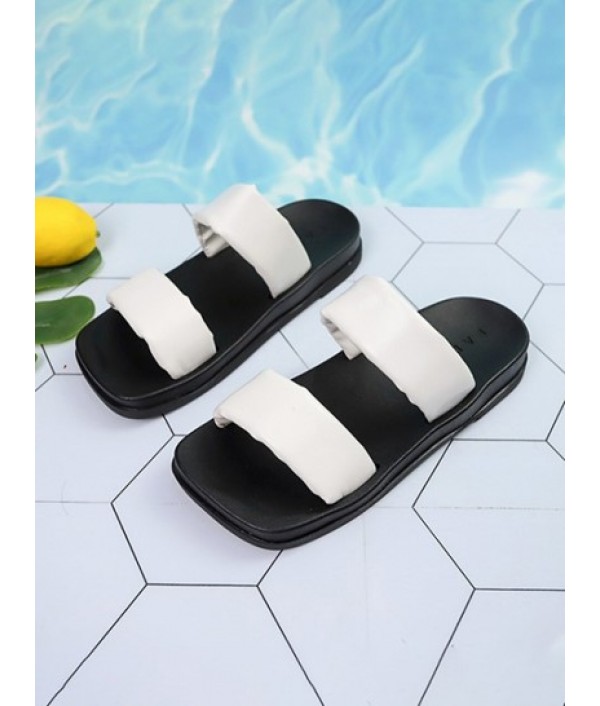 Thick Bottom Wide Strip Non-slip Sandals