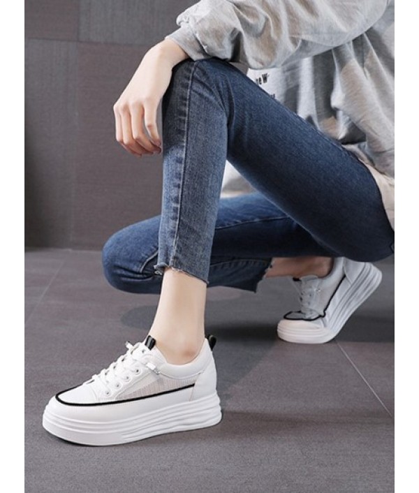 Chunky Sole Mesh Casual Skate Shoes