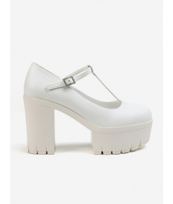 T Strap Platform Chunky Mary Jane Shoes