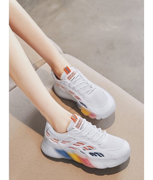 Mesh Panel Ombre Sole Chunky Sneakers