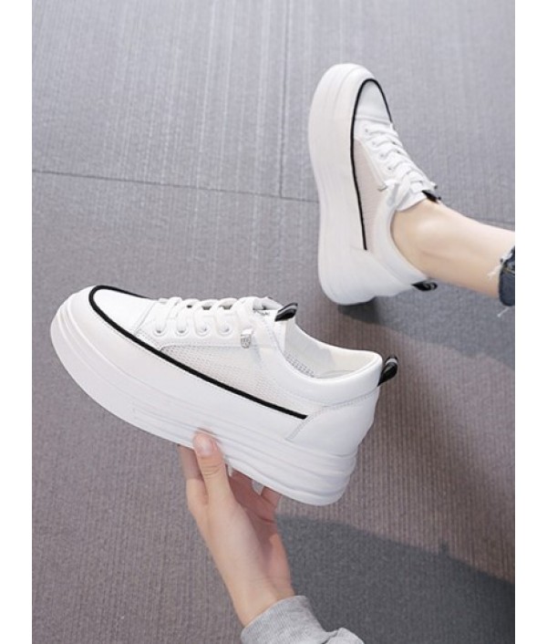 Chunky Sole Mesh Casual Skate Shoes